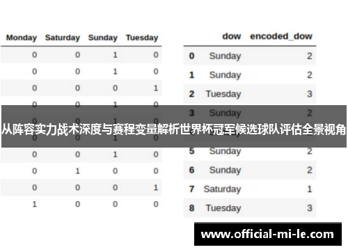 从阵容实力战术深度与赛程变量解析世界杯冠军候选球队评估全景视角
