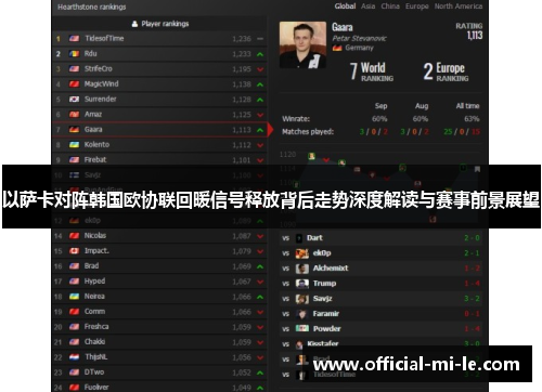 以萨卡对阵韩国欧协联回暖信号释放背后走势深度解读与赛事前景展望